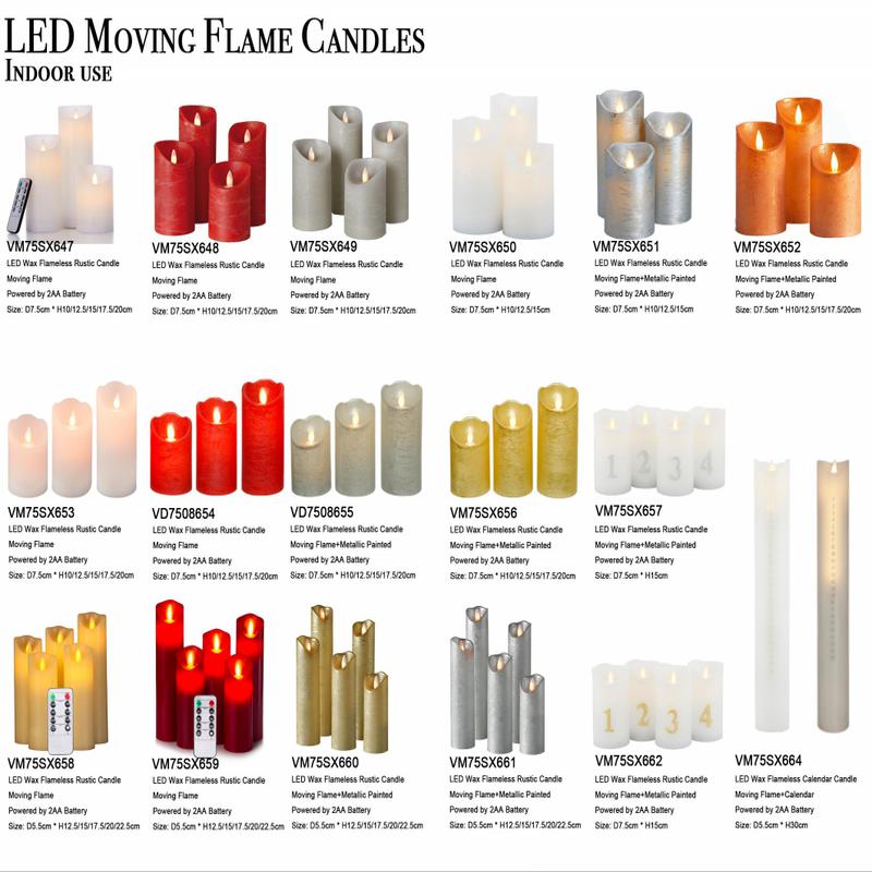 candles with moving flame